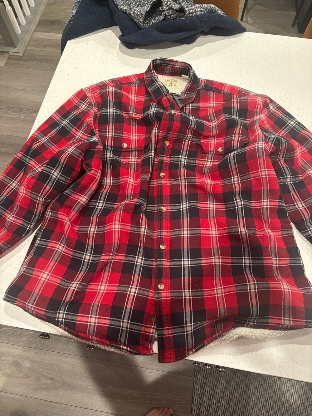 RedHead Red and Black Plaid Button-Down Shirt